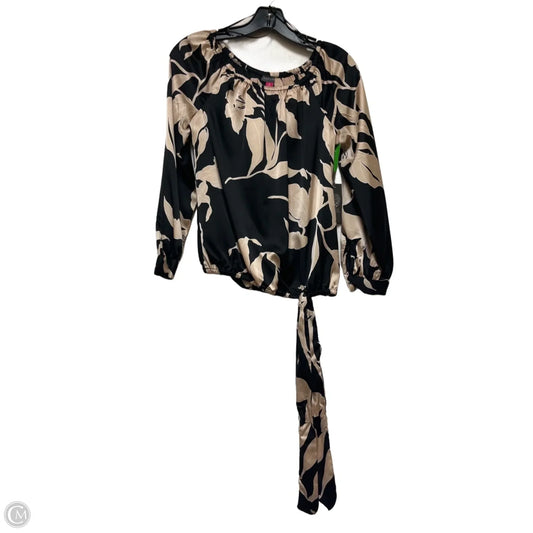 Top Long Sleeve By Vince Camuto In Black & Brown, Size: Xs