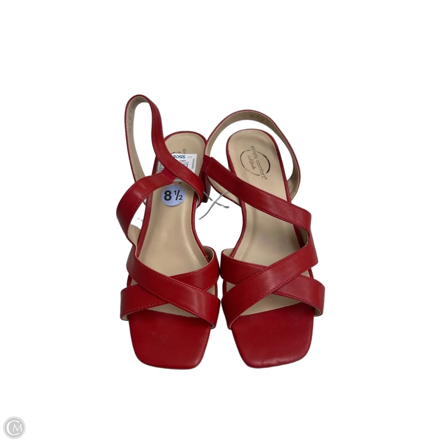 Sandals Heels Block By Life Stride In Red, Size: 8.5