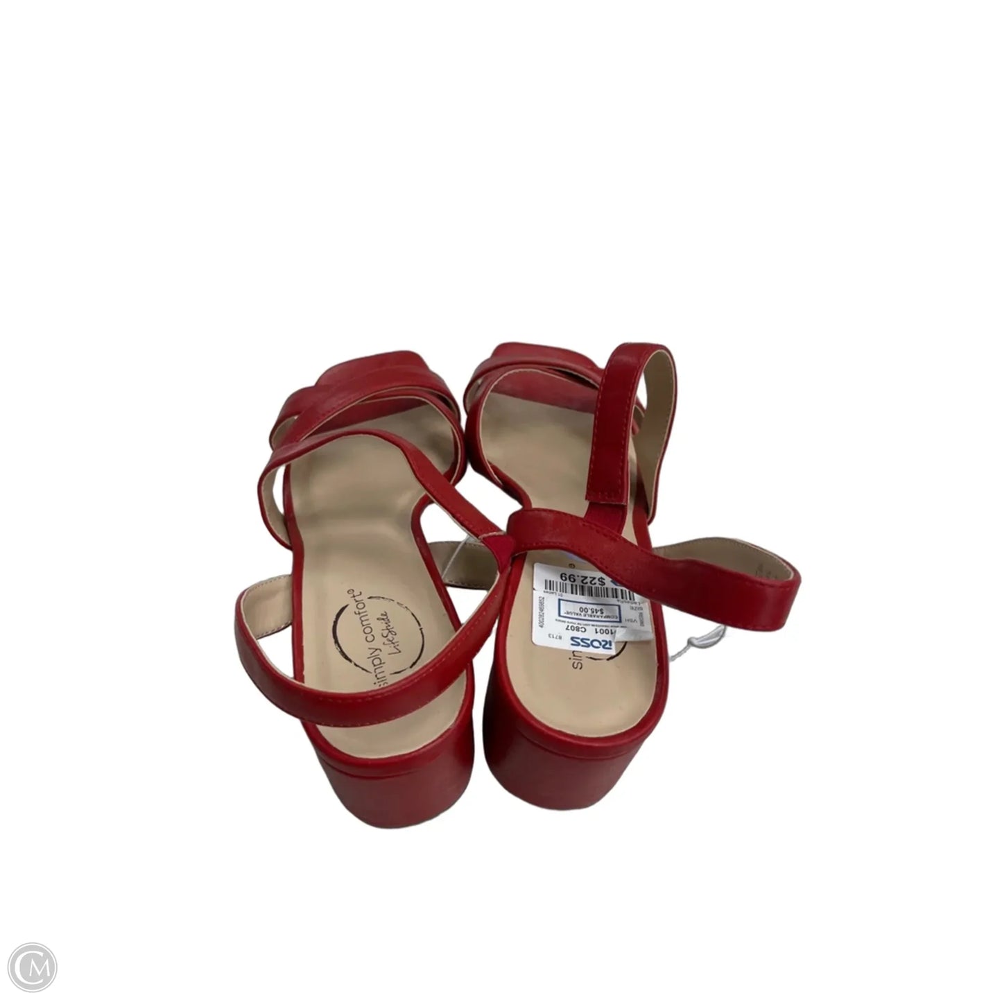 Sandals Heels Block By Life Stride In Red, Size: 8.5