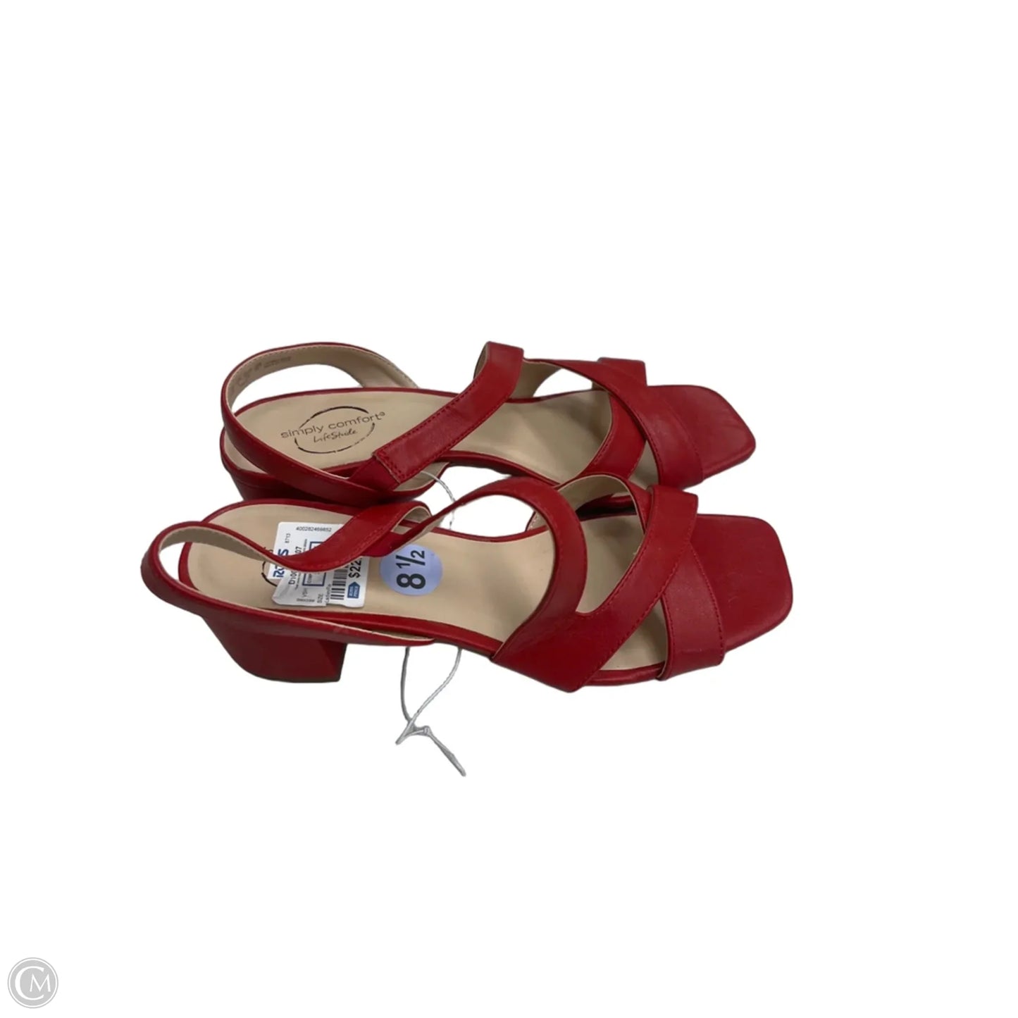 Sandals Heels Block By Life Stride In Red, Size: 8.5
