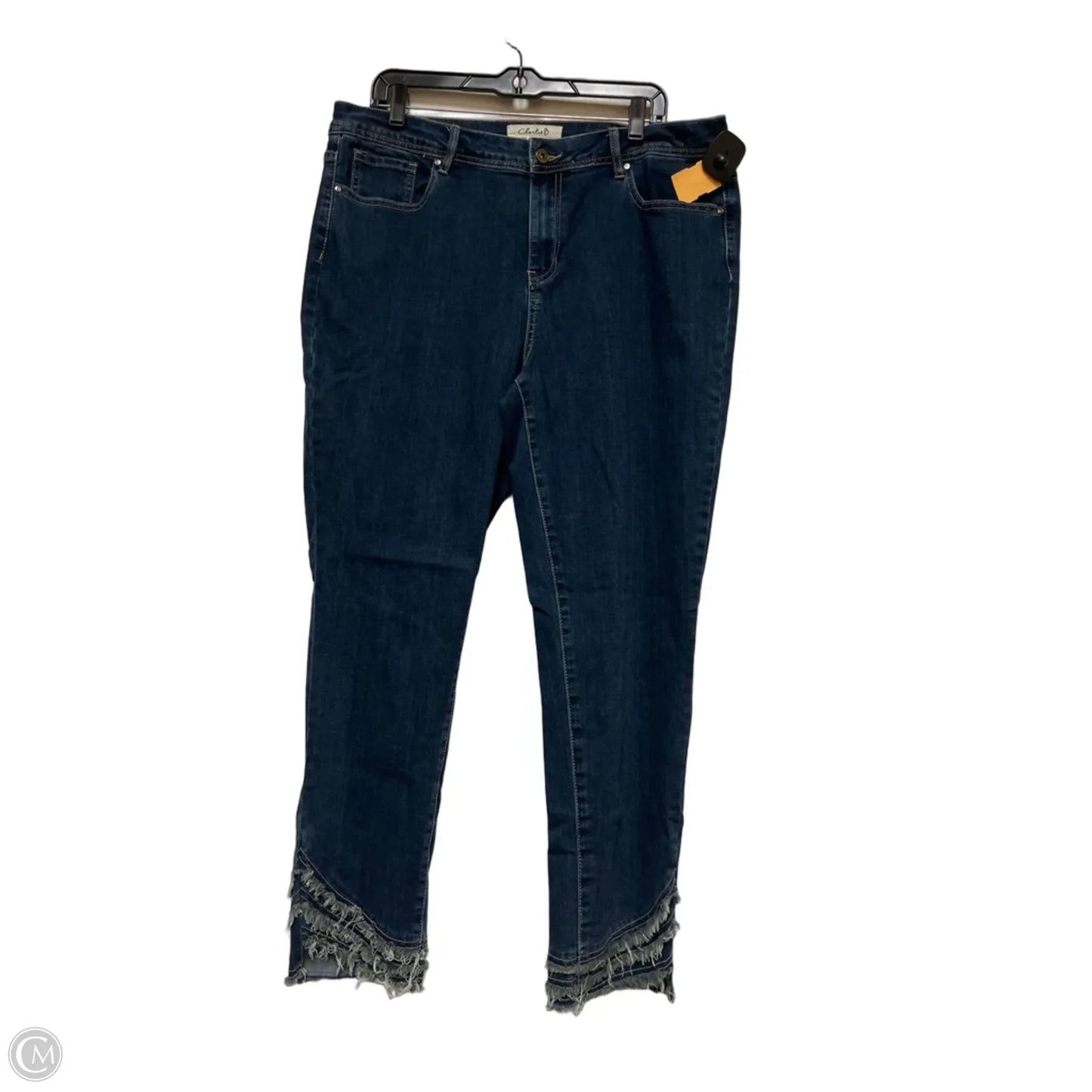 Jeans Straight By Charlie B In Blue Denim, Size: 16