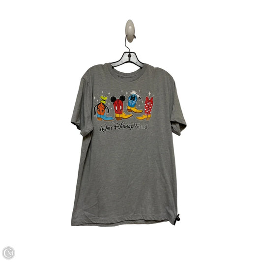 Top Short Sleeve Basic By Disney Store In Grey, Size: M