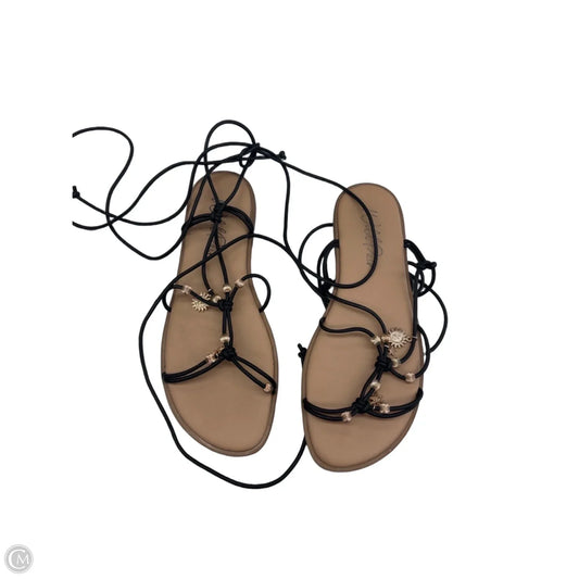 Sandals Flats By Clothes Mentor In Black & Brown, Size: 7