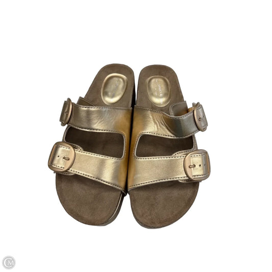 Sandals Heels Platform By Clothes Mentor In Gold, Size: 7