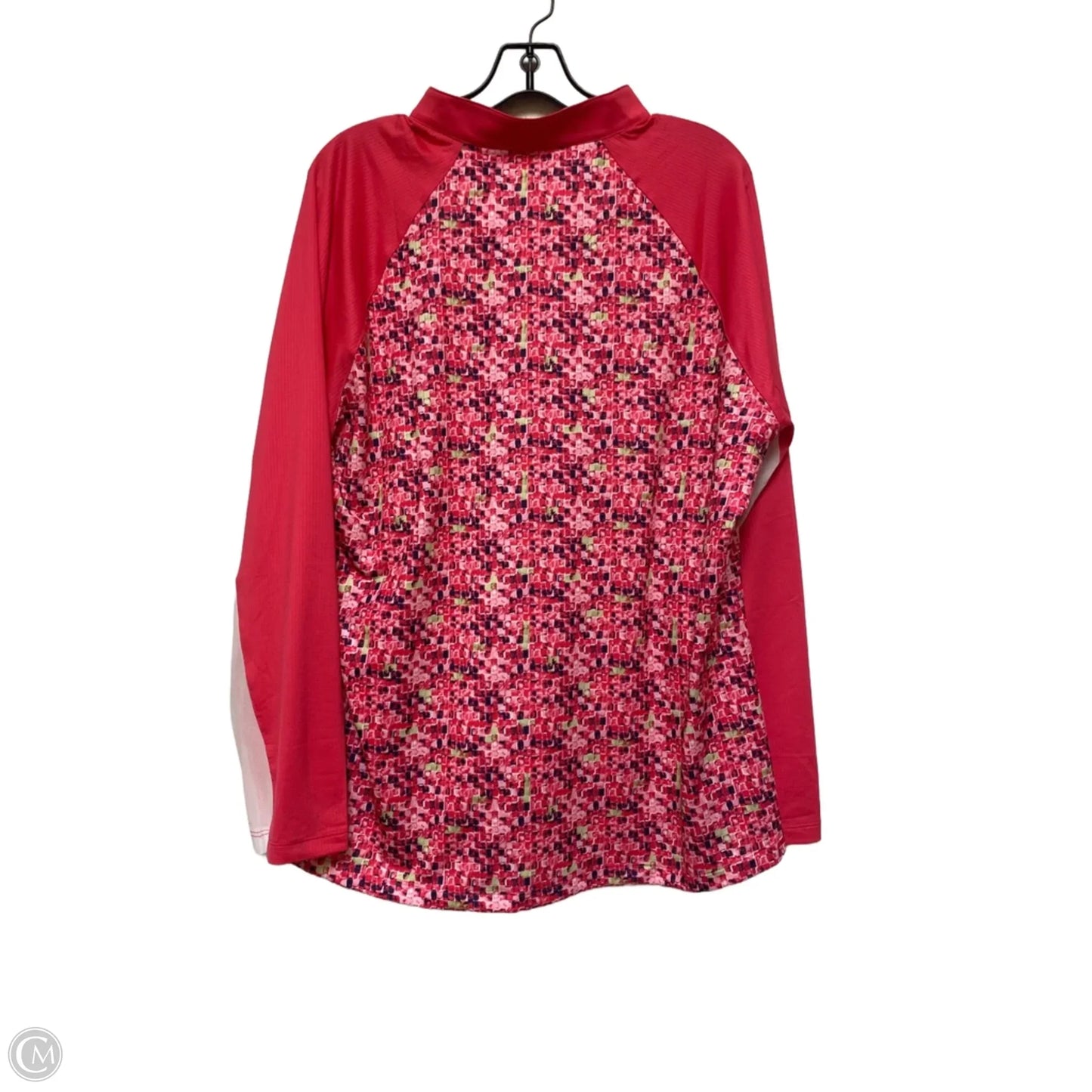 Athletic Top Long Sleeve Collar By Greg Norman In Pink, Size: Xxl