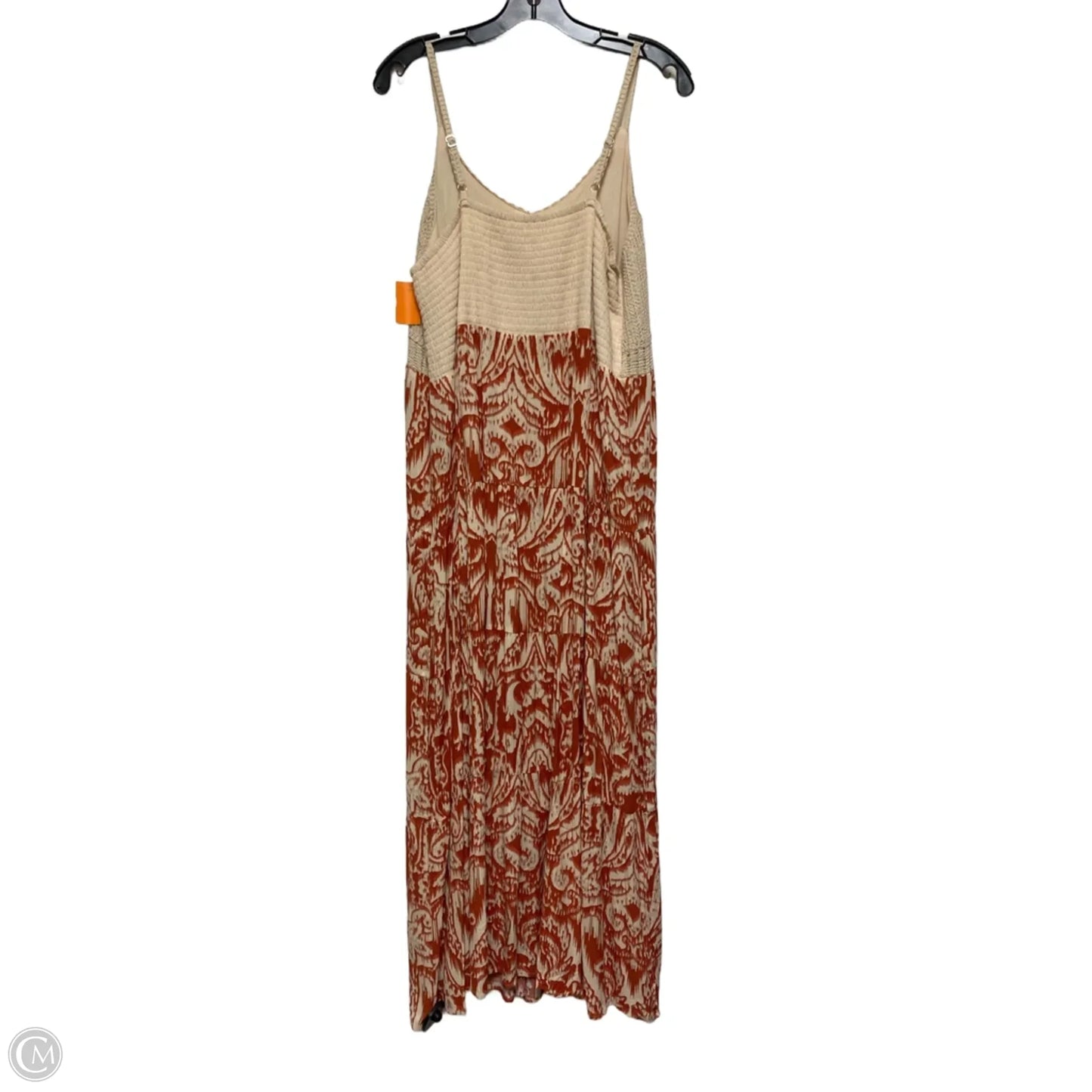 Dress Casual Midi By Cupio In Cream & Orange, Size: Xl