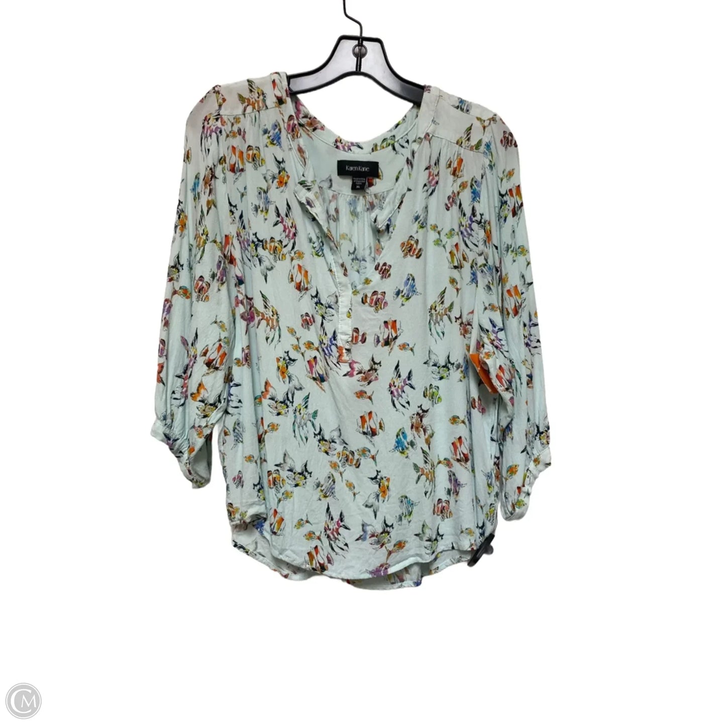 Top Short Sleeve By Karen Kane In Blue, Size: Xl