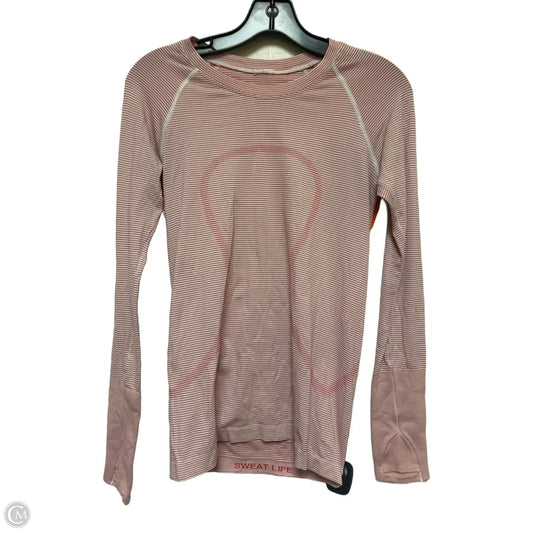 Athletic Top Long Sleeve Crewneck By Lululemon In Red & White, Size: S