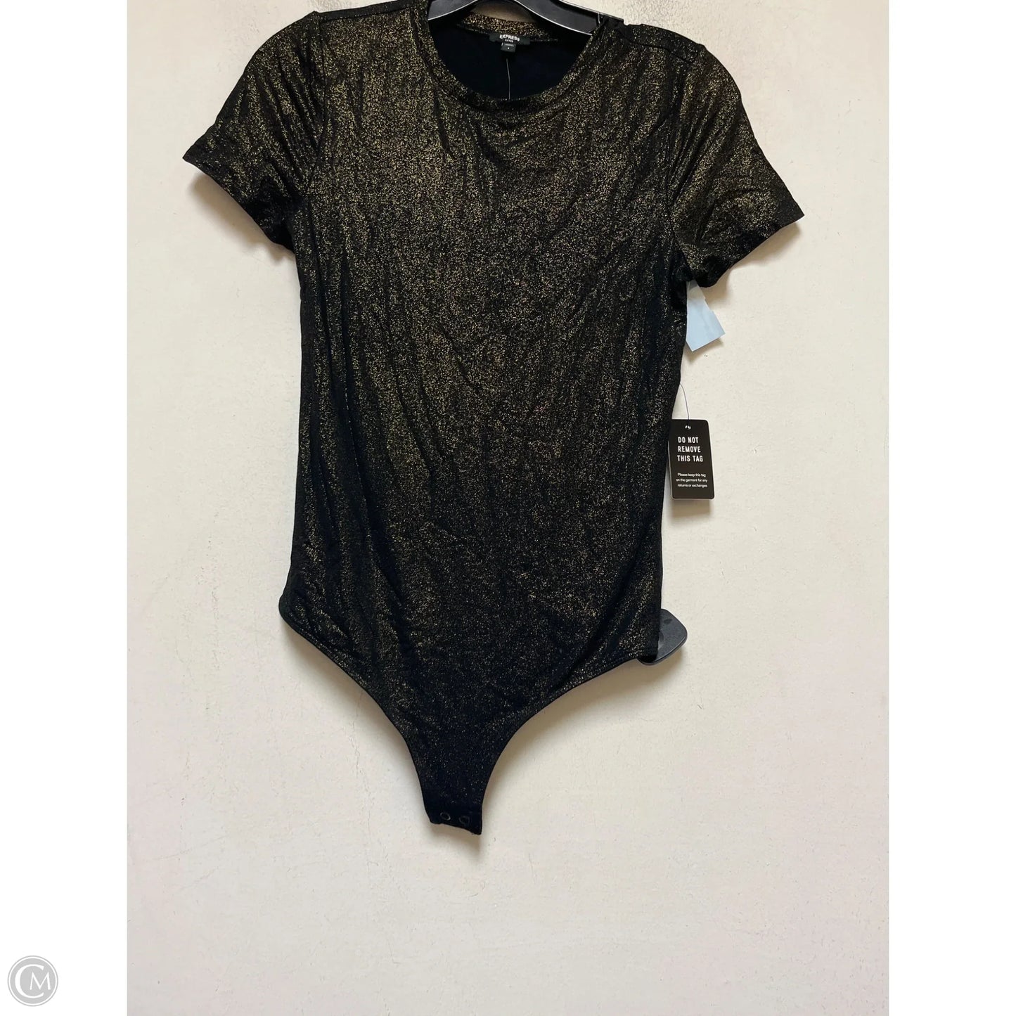 Bodysuit By Express In Black & Gold, Size: S