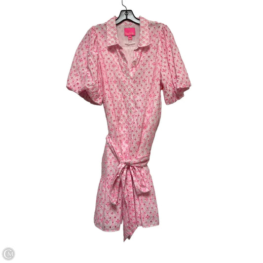 Dress Designer By Lilly Pulitzer In Pink & White, Size: Xl