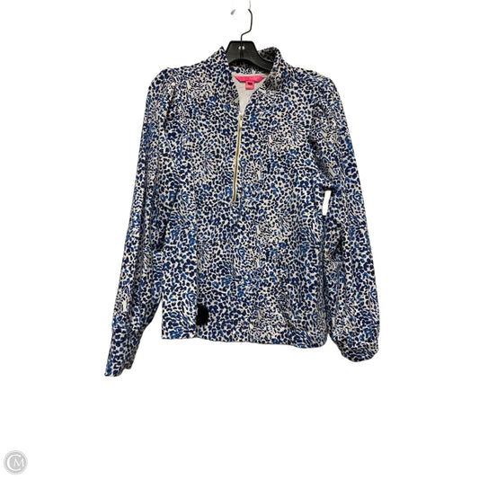 Top Long Sleeve Designer By Lilly Pulitzer In Blue & White, Size: Xl