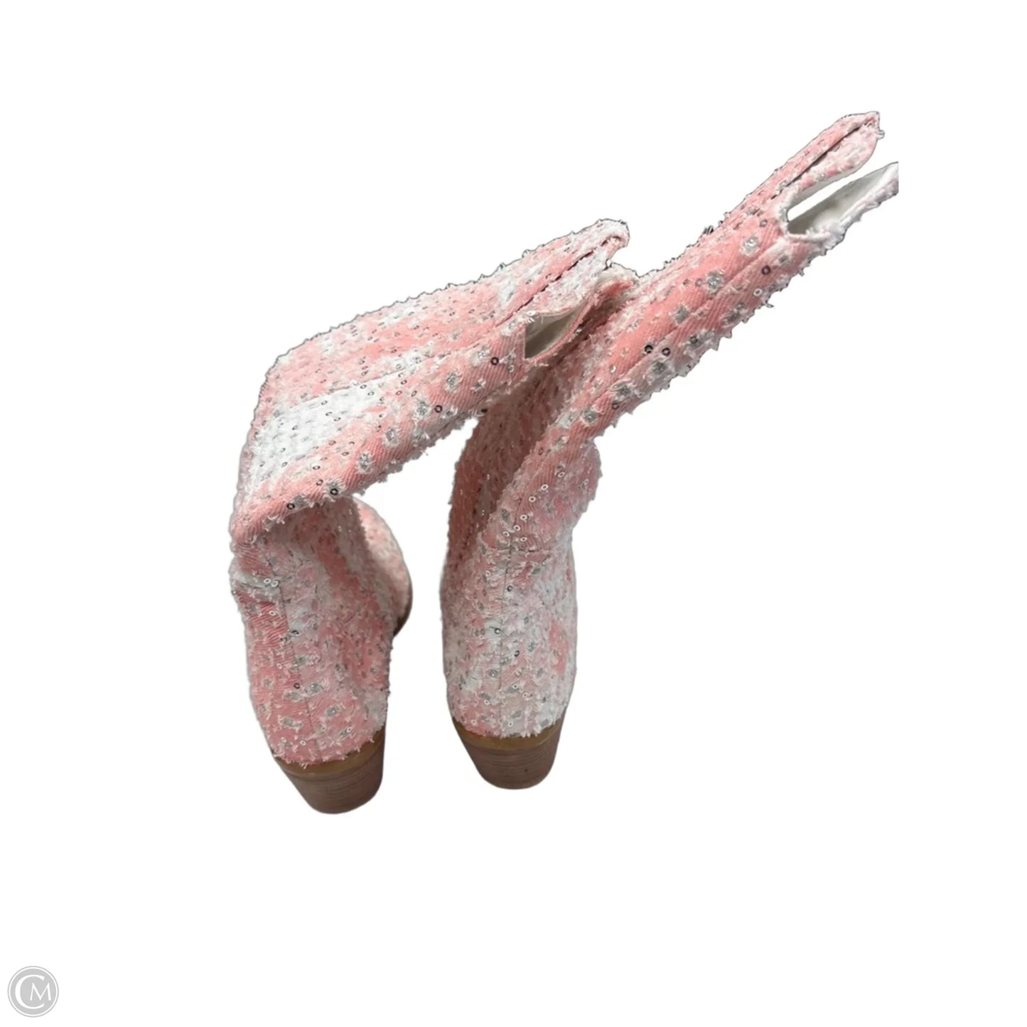 Boots Western By Clothes Mentor In Pink & White, Size: 9
