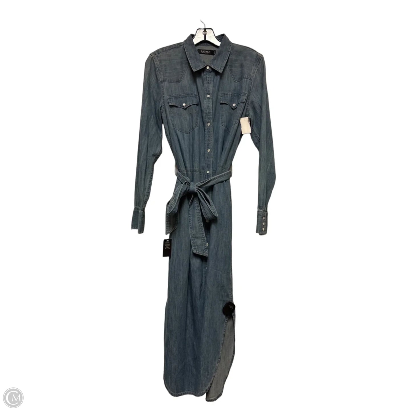 Dress Casual Maxi By Lauren By Ralph Lauren In Blue Denim, Size: M