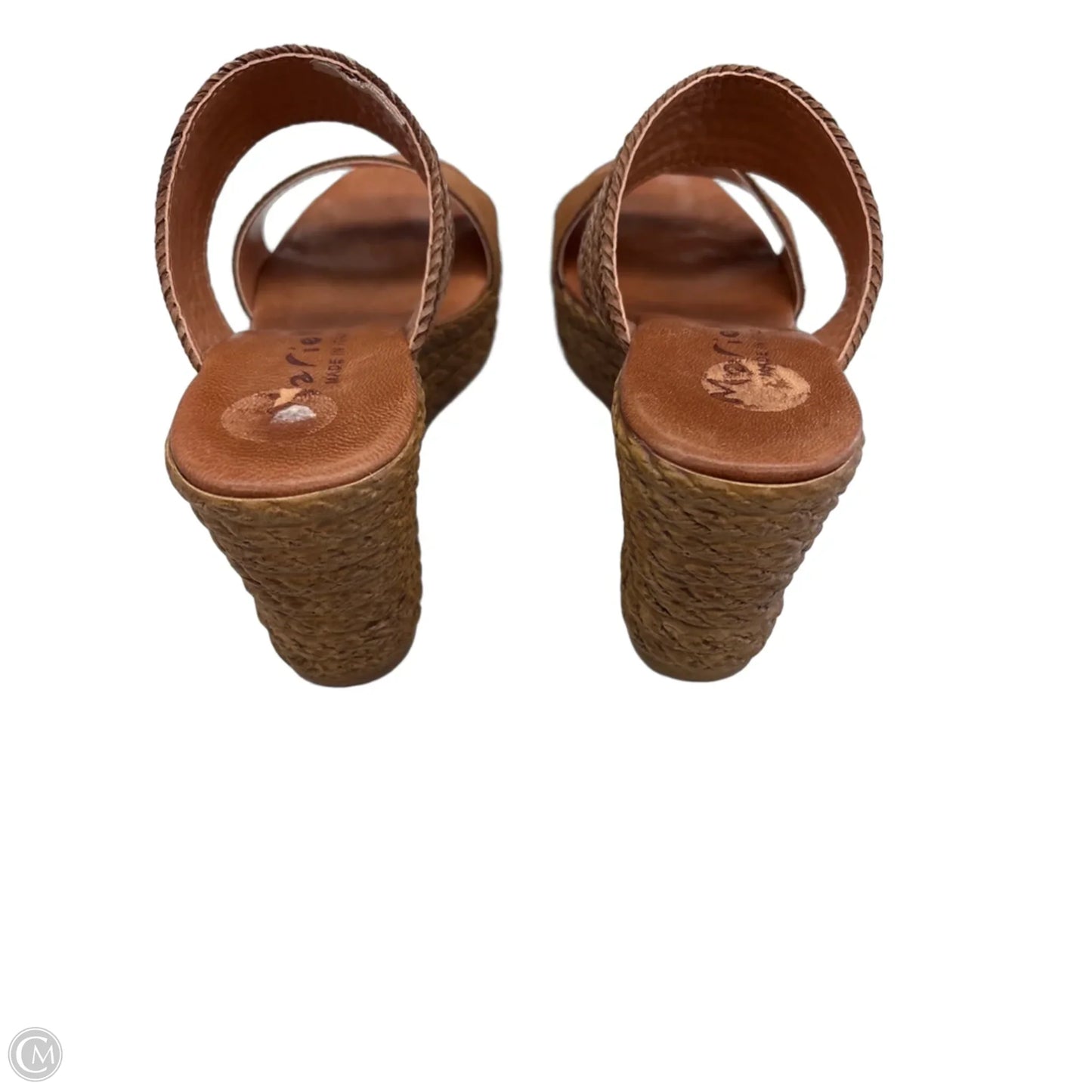Sandals Heels Block By Clothes Mentor In Brown, Size: 6.5