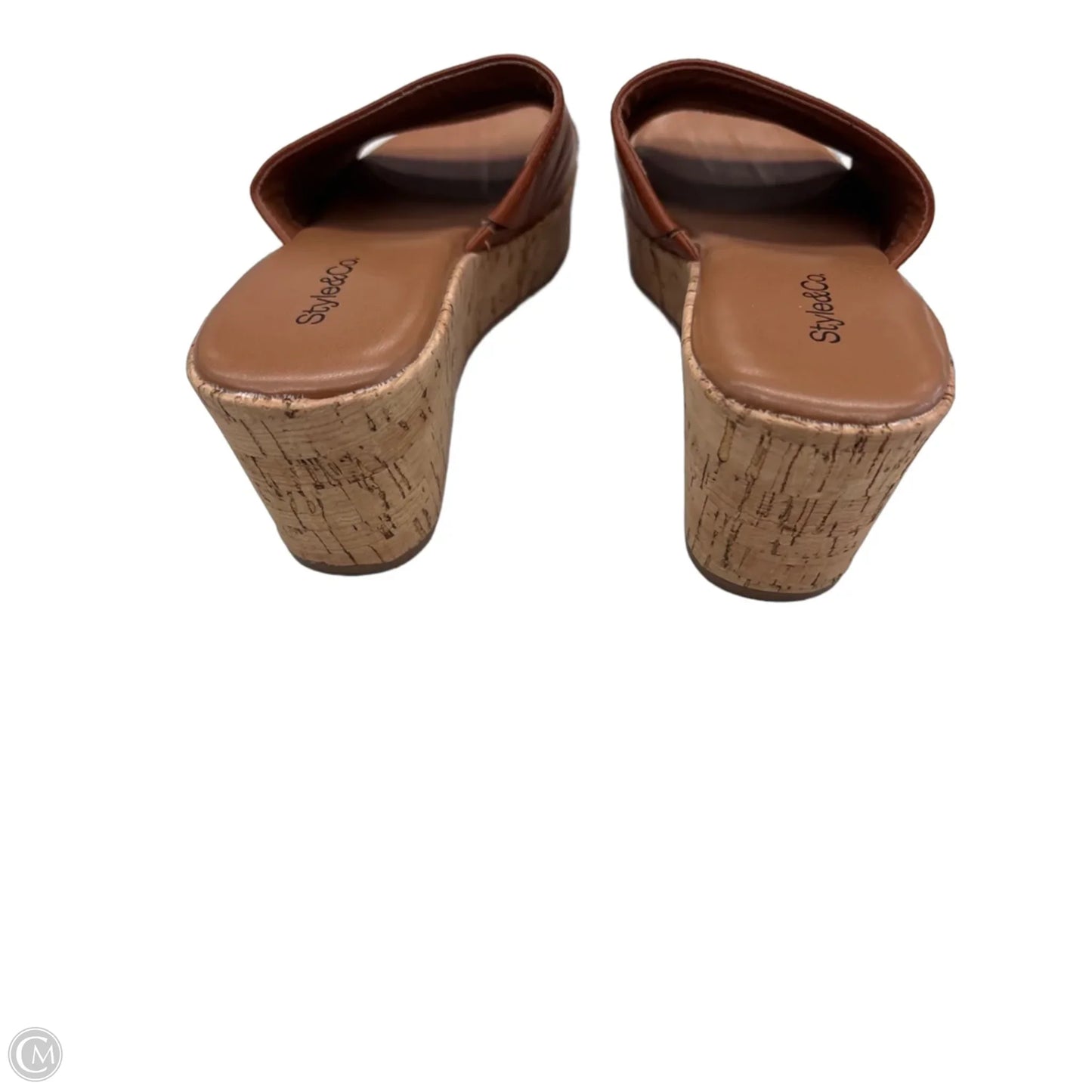 Sandals Heels Block By Style And Company In Brown, Size: 5.5