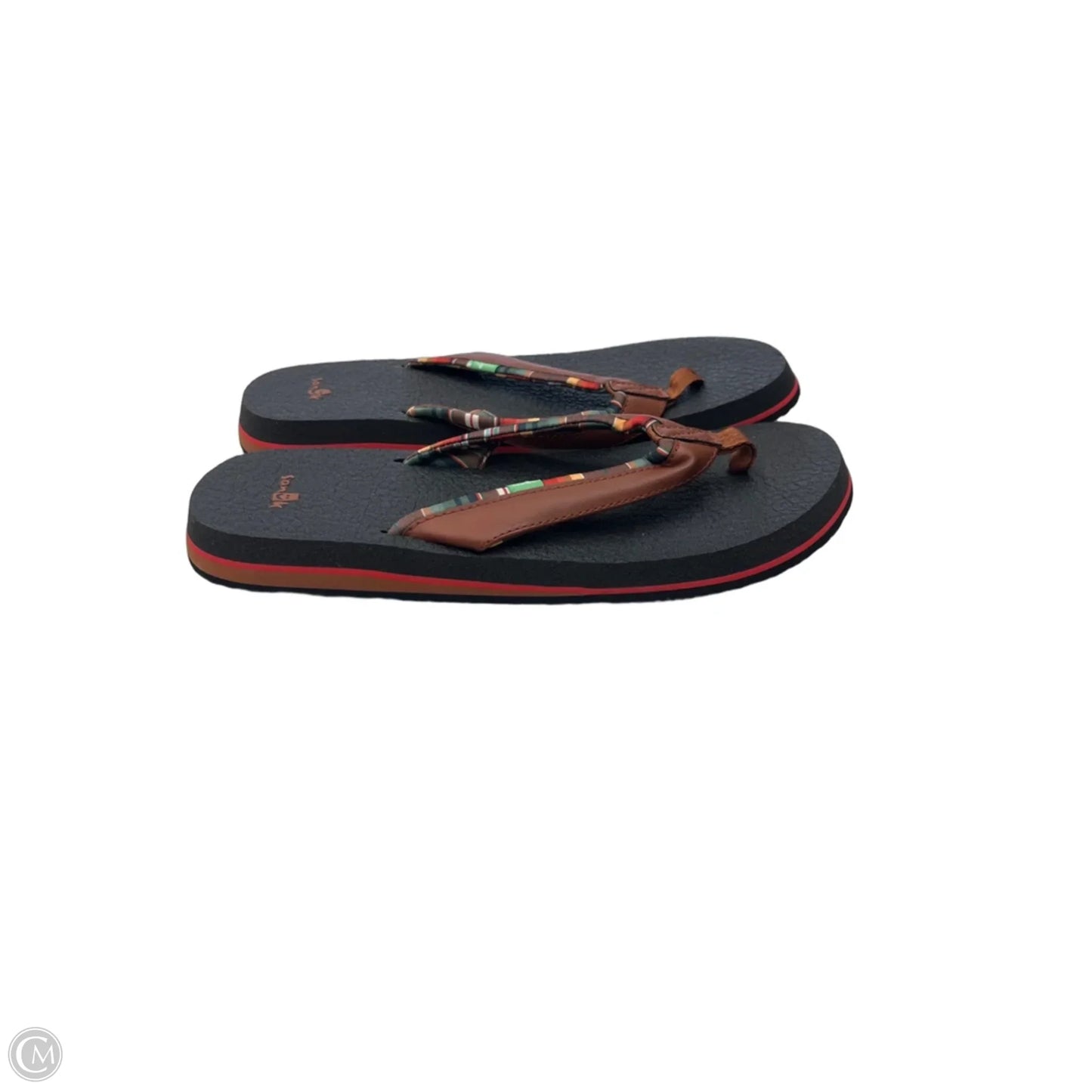 Sandals Flats By Sanuk In Black & Brown, Size: 9