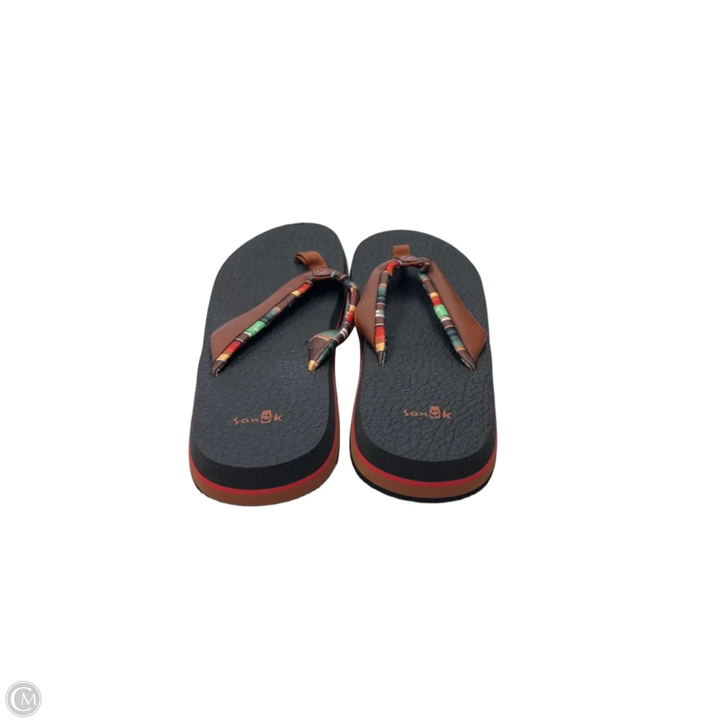 Sandals Flats By Sanuk In Black & Brown, Size: 9