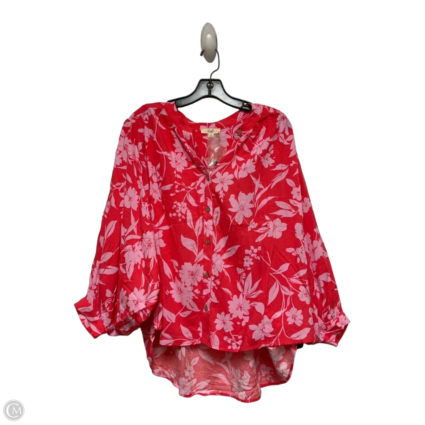 Top Long Sleeve By Easel In Pink, Size: S
