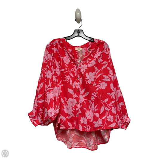Top Long Sleeve By Easel In Pink, Size: S