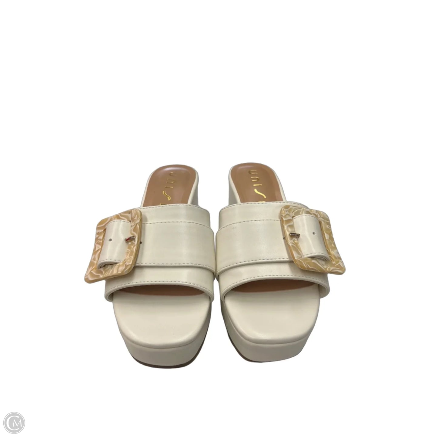 Sandals Heels Platform By Unisa In Cream, Size: 7