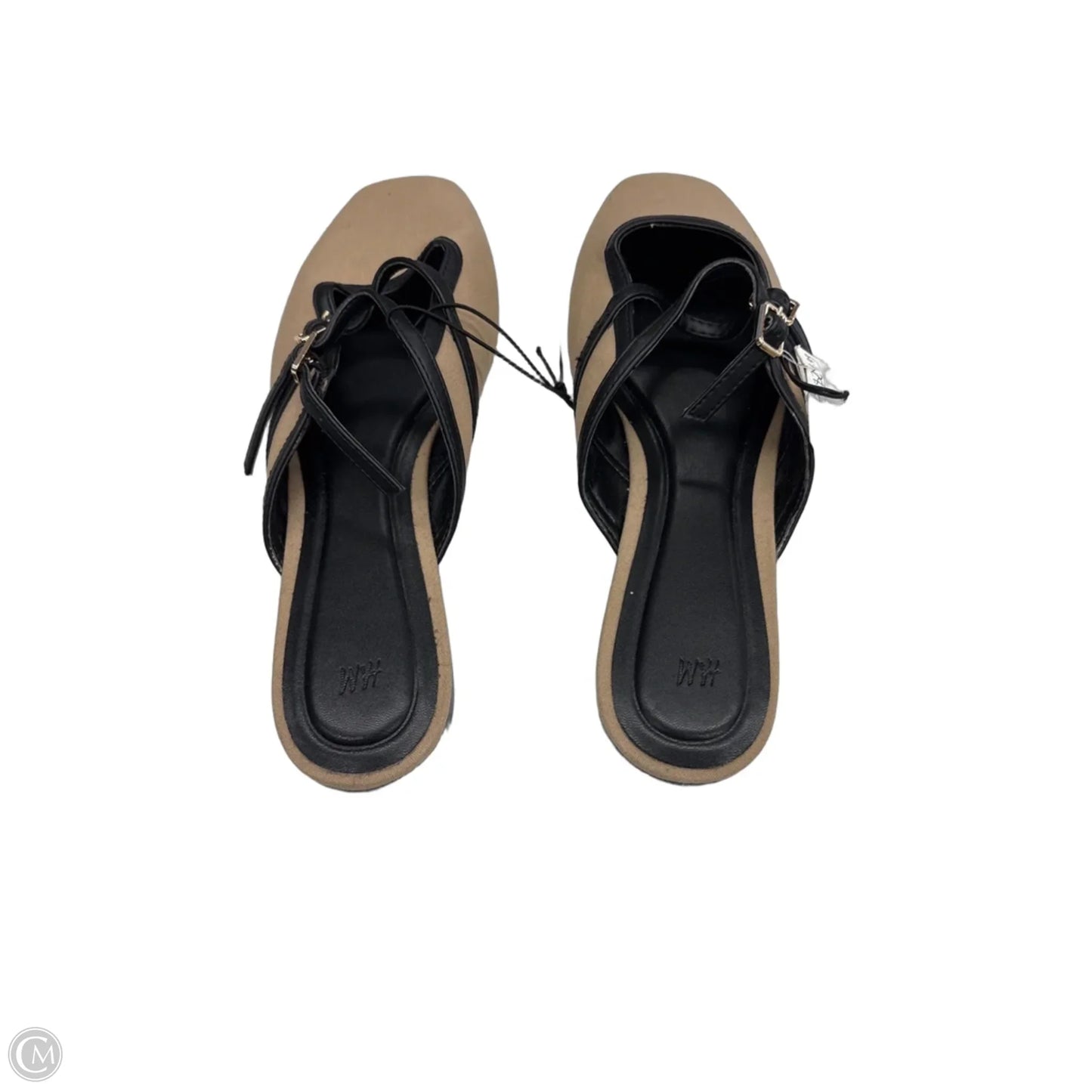 Sandals Flats By H&m In Black & Tan, Size: 8