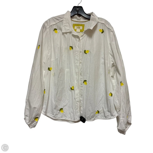 Top Long Sleeve By Maeve In White, Size: Xl