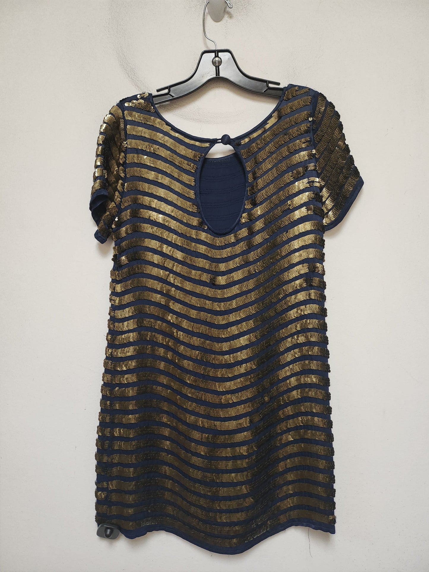 Dress Casual Short By French Connection In Blue & Gold, Size: S