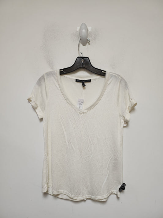 Top Short Sleeve Basic By White House Black Market In Cream, Size: Petite   Xs