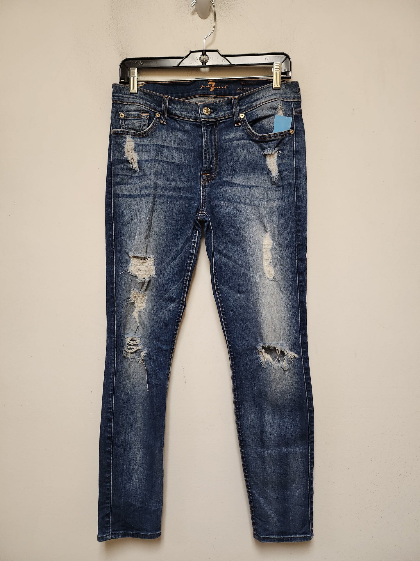 Jeans Skinny By 7 For All Mankind In Blue Denim, Size: 6