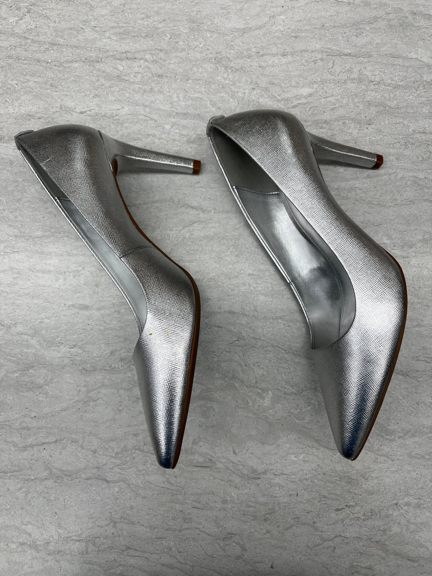 Shoes Heels Stiletto By Michael By Michael Kors In Silver, Size: 9