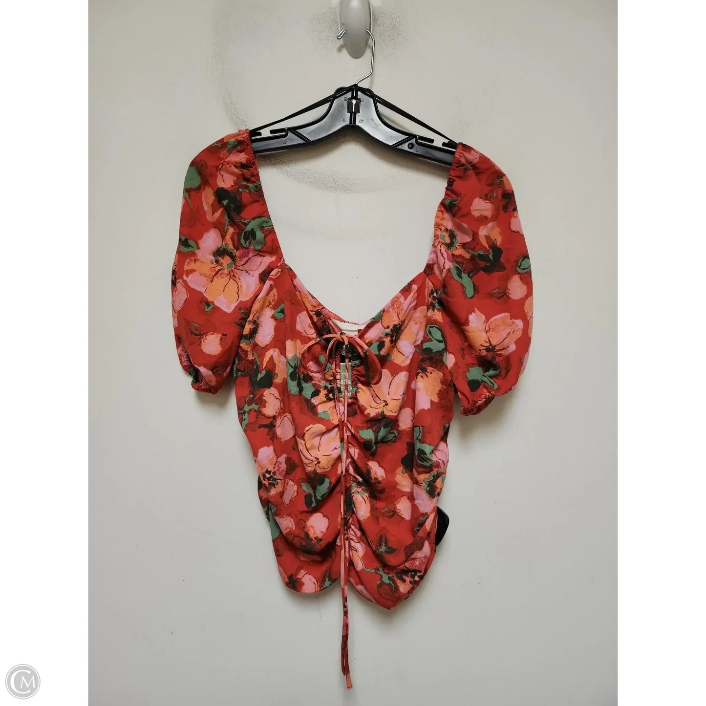 Top Short Sleeve By H&m In Floral Print, Size: L