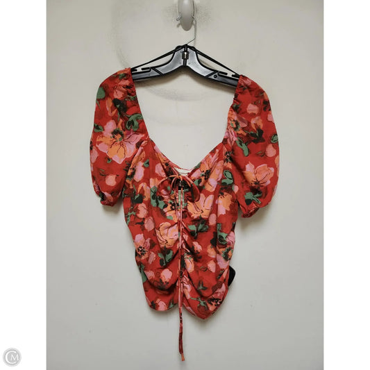 Top Short Sleeve By H&m In Floral Print, Size: L