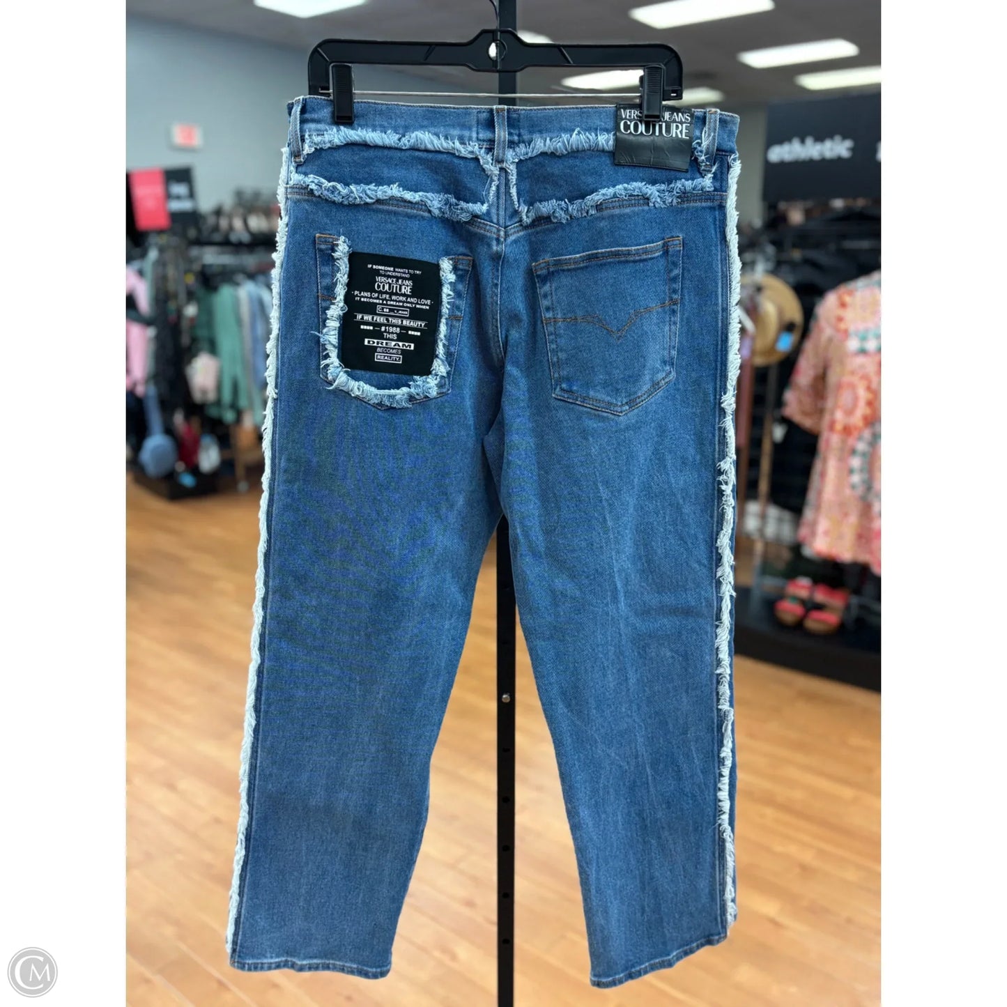 Jeans Luxury Designer By Versace In Blue Denim, Size: 12