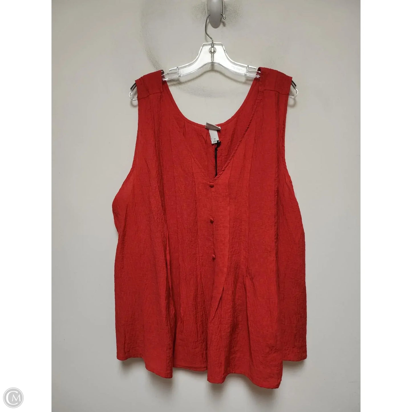 Top Sleeveless By Ava & Viv In Red, Size: 3x