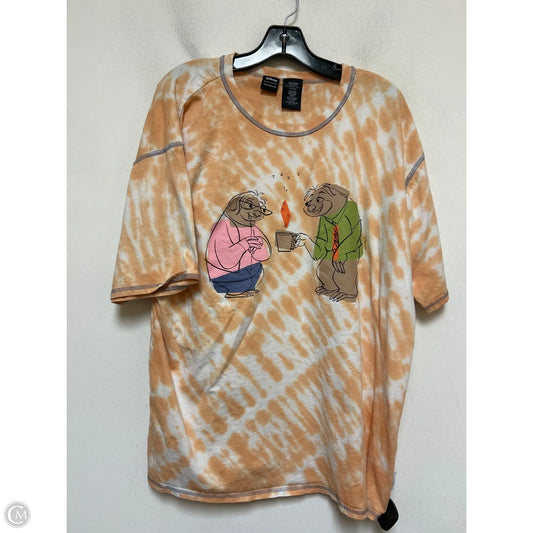 Top Short Sleeve Basic By Disney Store In Orange & White, Size: Xxl