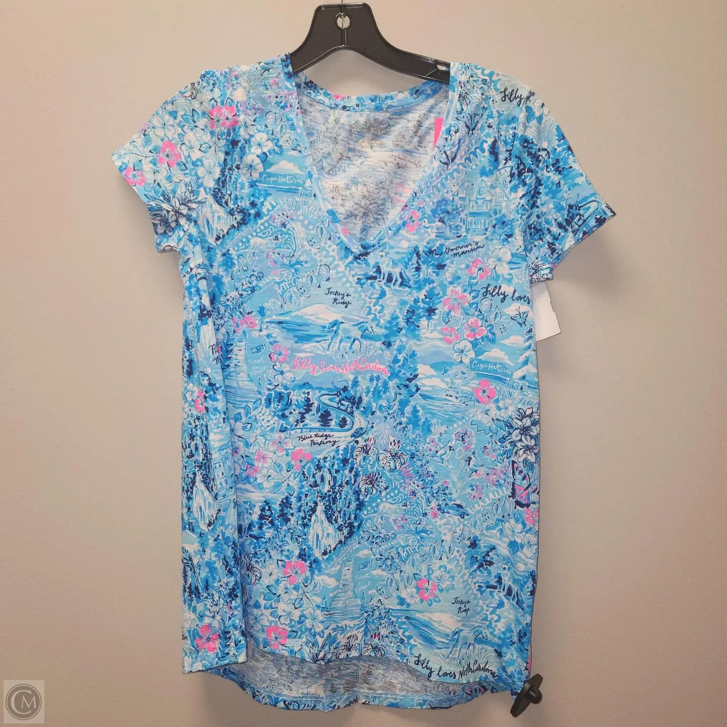 Top Short Sleeve Designer By Lilly Pulitzer In Blue, Size: Xs