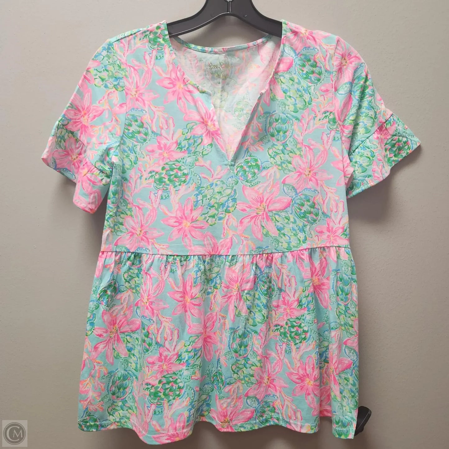 Top Short Sleeve Designer By Lilly Pulitzer In Pink, Size: Xs