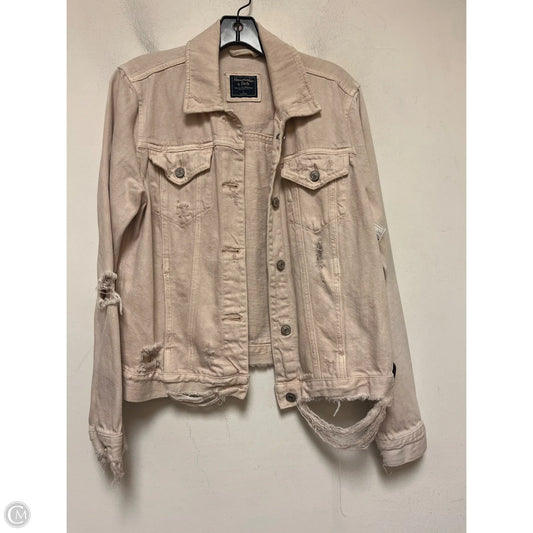 Jacket Denim By Abercrombie And Fitch In Pink, Size: L