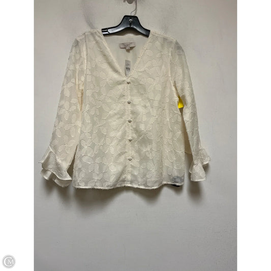 Top Long Sleeve By Loft In Cream, Size: S
