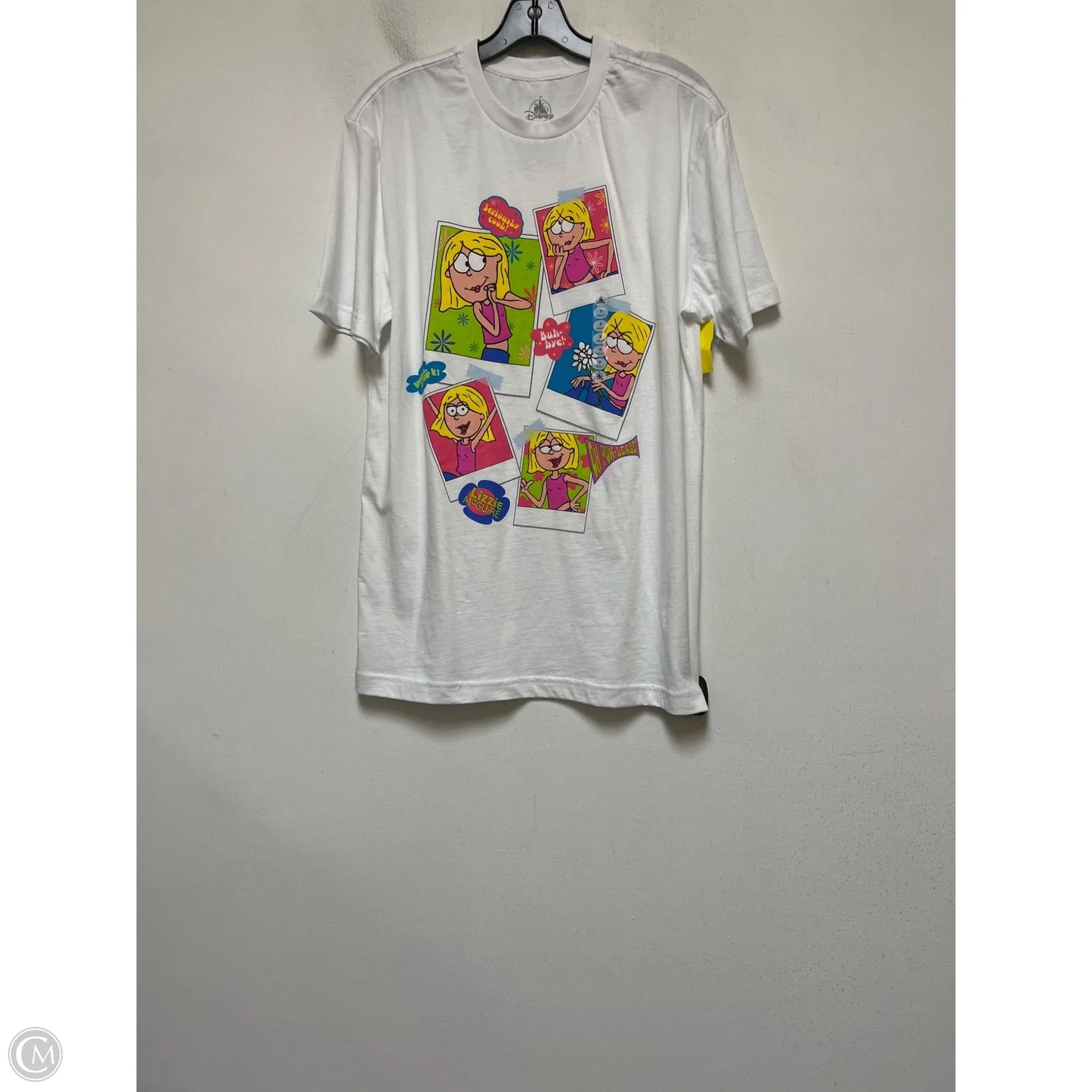 Top Short Sleeve Basic By Disney Store In Pink & White, Size: S