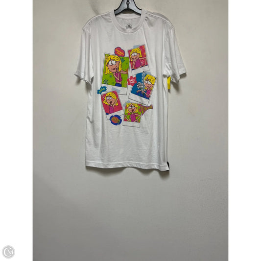 Top Short Sleeve Basic By Disney Store In Pink & White, Size: S