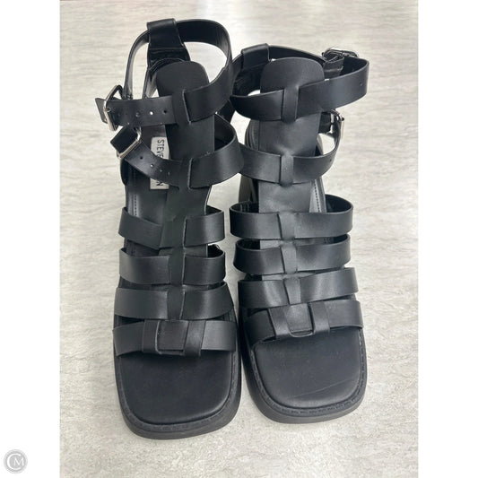 Sandals Heels Platform By Steve Madden In Black, Size: 10