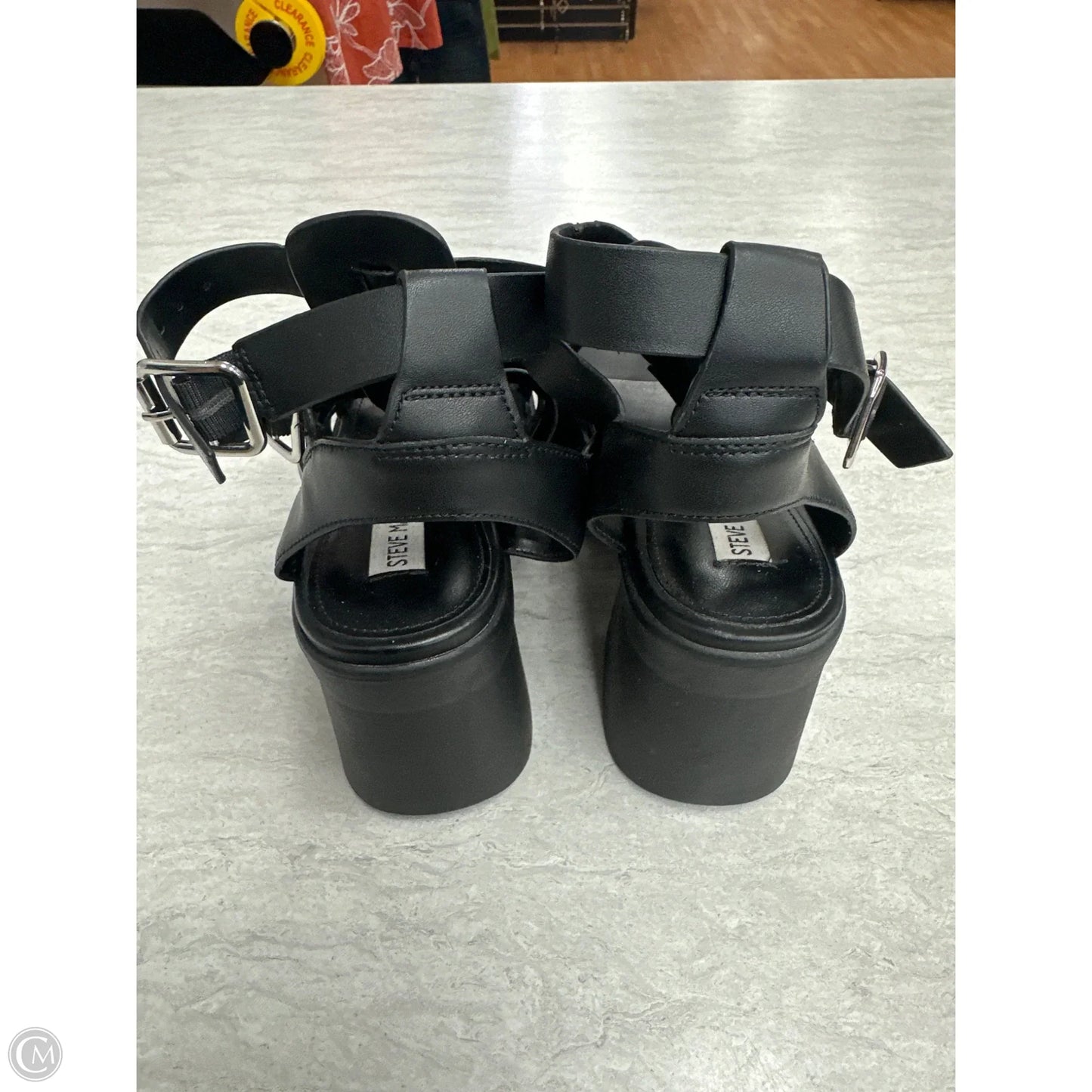 Sandals Heels Platform By Steve Madden In Black, Size: 10