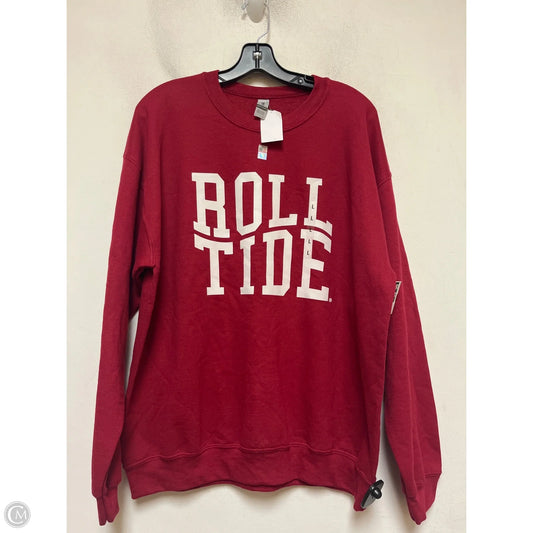 Sweatshirt Crewneck By Gildan In Red & White, Size: L