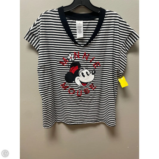 Top Short Sleeve By Disney Store In Striped Pattern, Size: L