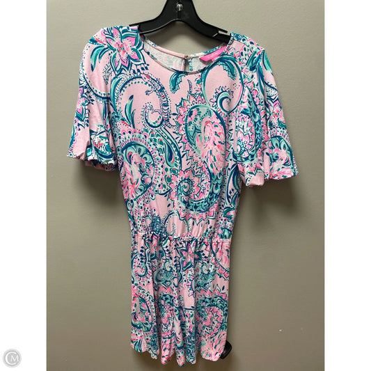Romper Designer By Lilly Pulitzer In Green & Pink, Size: Xs