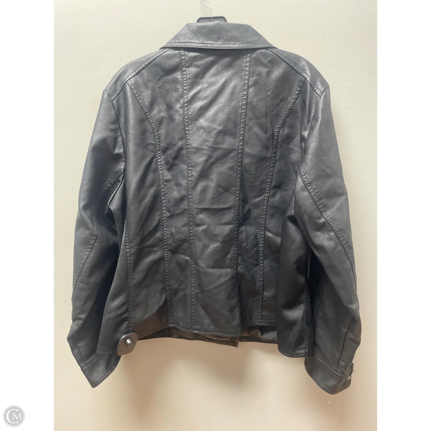 Jacket Moto By Baccini In Black, Size: 2x