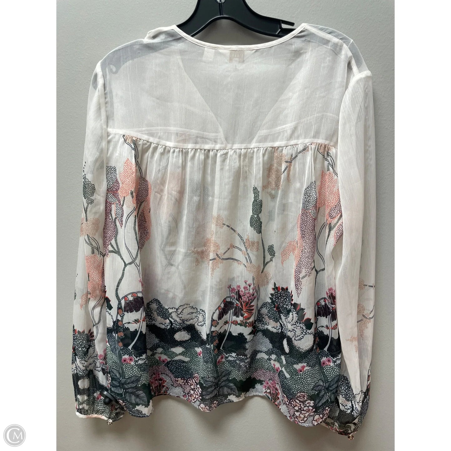 Top Long Sleeve By Ted Baker In Cream, Size: S