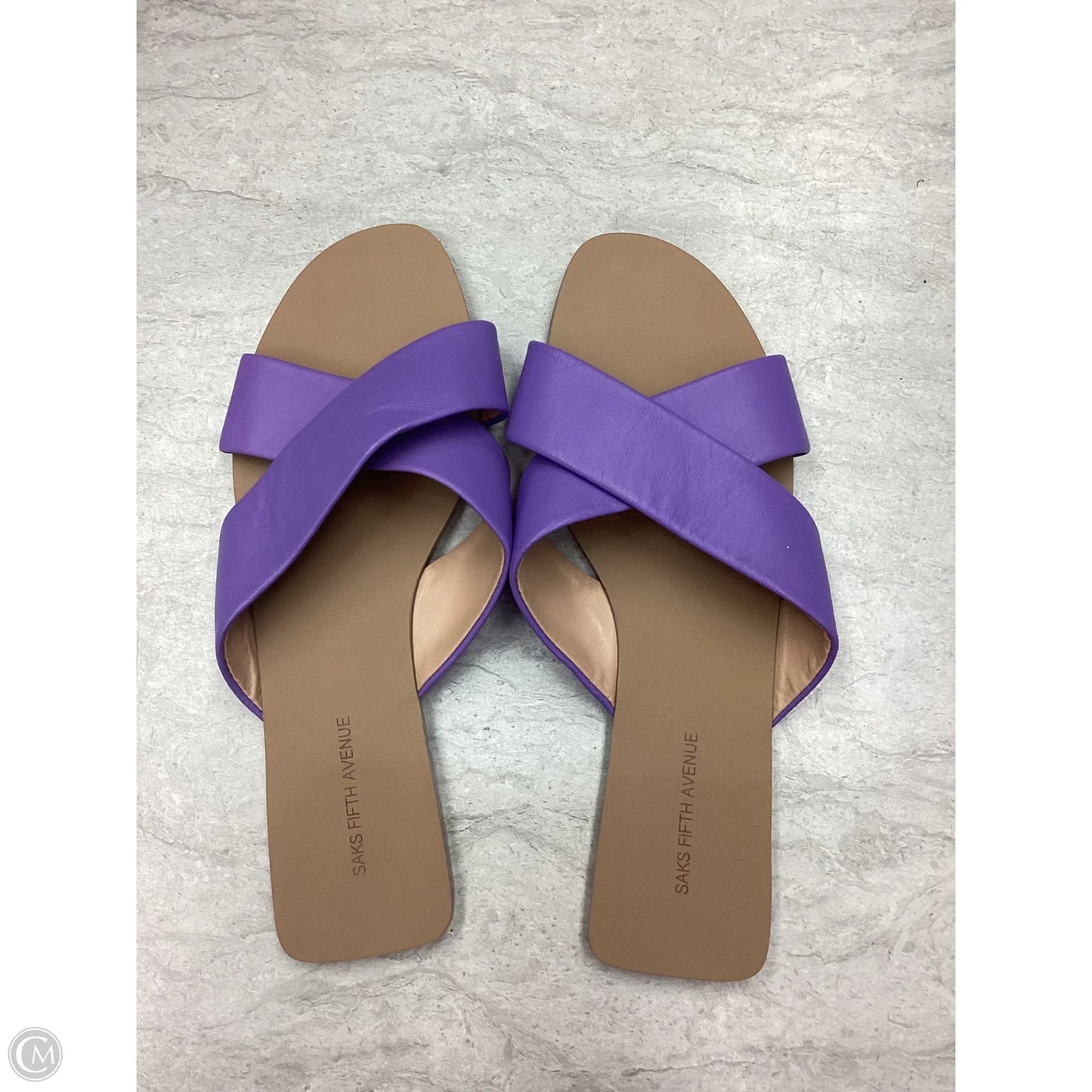 Sandals Flats By Saks Fifth Avenue In Purple, Size: 7