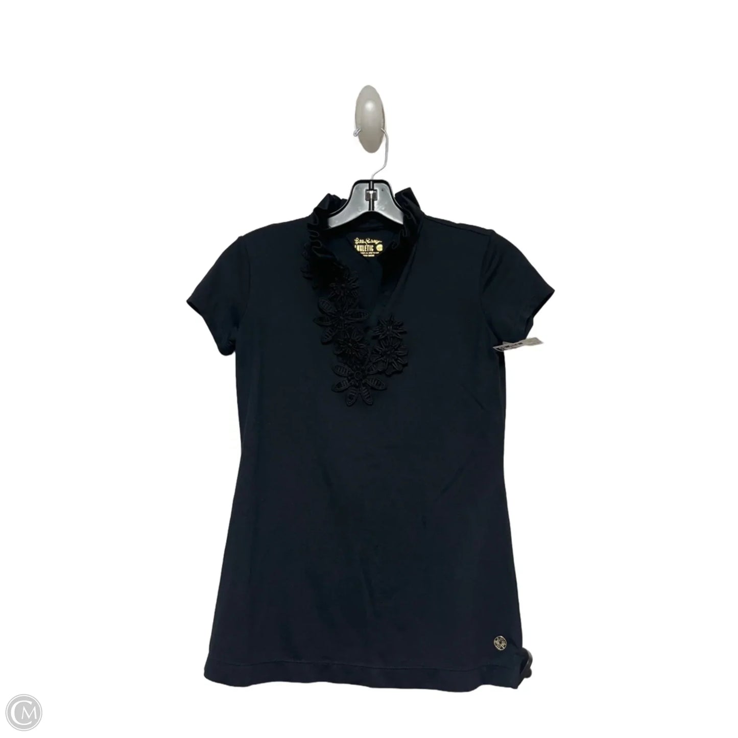 Top Short Sleeve Designer By Lilly Pulitzer In Black, Size: Xxs